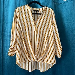 Yellow and White Blouse
